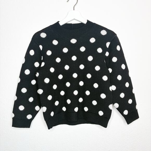 Joie Brettina B Polka Dot Black and White Sweater S - Picture 2 of 9